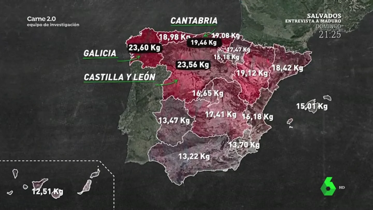 España, un país carnívoro: cada español come de media al año casi 50 kilos de carne España, un país carnívoro: cada español come de media al año casi 50 kilos de carne