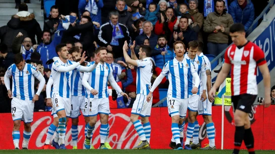 La Real Sociedad celebra un gol ante el Athletic La Real Sociedad celebra un gol ante el Athletic