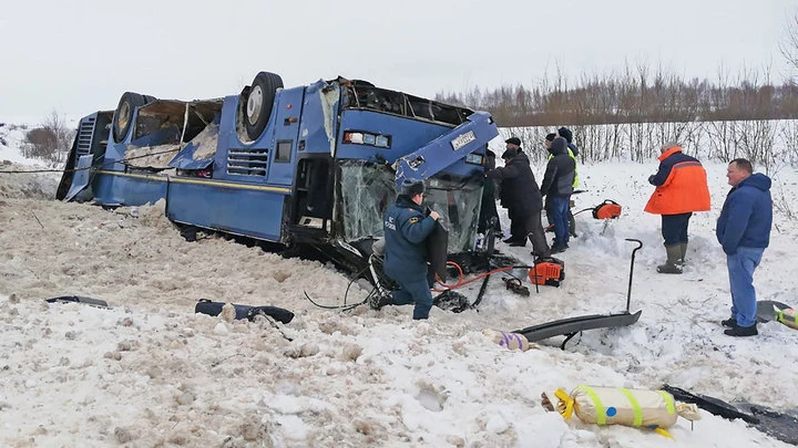 Accidente de autobús con niños en Kaluga, Rusia