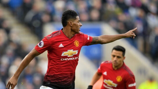 Rashford celebra un gol