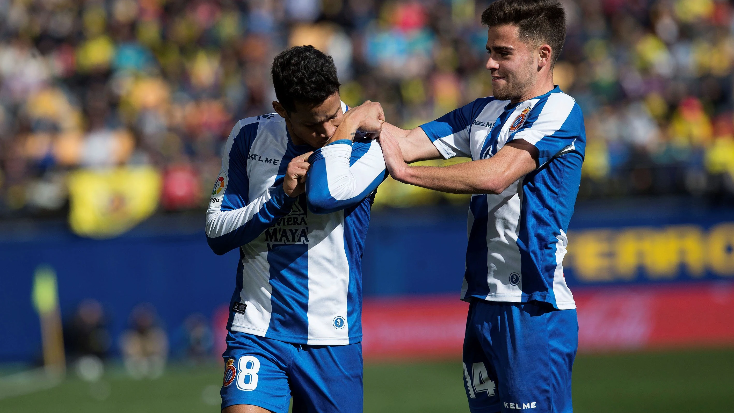 Roberto Rosales celebra su gol ante el Villarreal