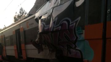 Imagen del choque del choque de trenes en Barcelona