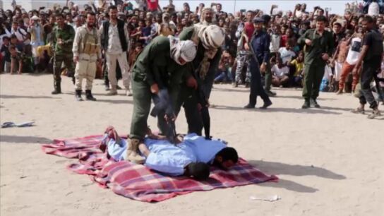 Imagen de los ped&oacute;filos ejecutados p&uacute;blicamente en Yemen