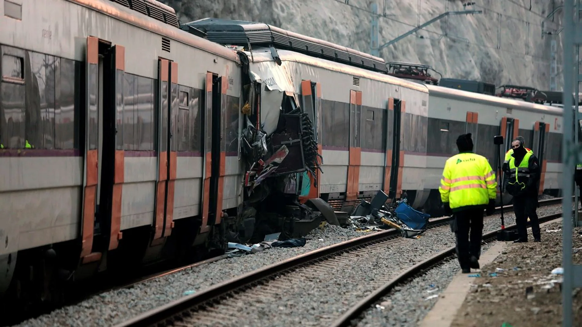 Imagen del accidente de trenes en Barcelona