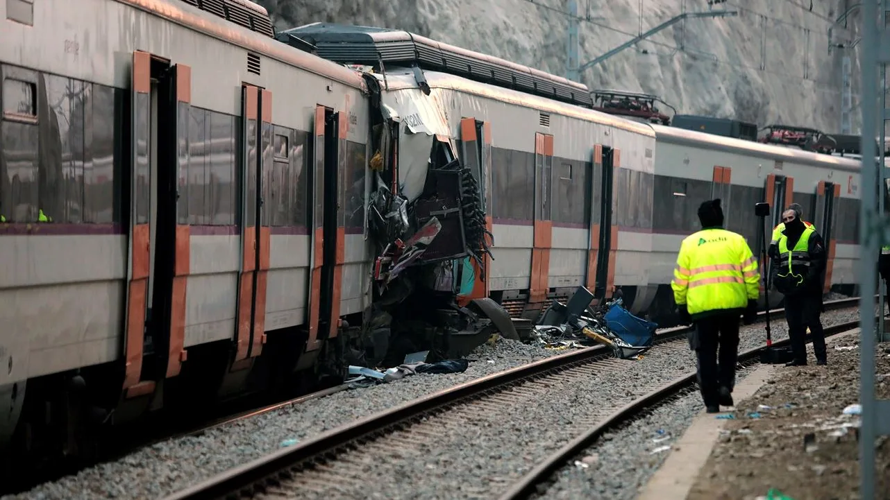 Imagen del accidente de trenes en Barcelona