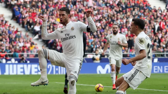 Sergio Ramos celebra su gol contra el Atlético de Madrid Sergio Ramos celebra su gol contra el Atlético de Madrid
