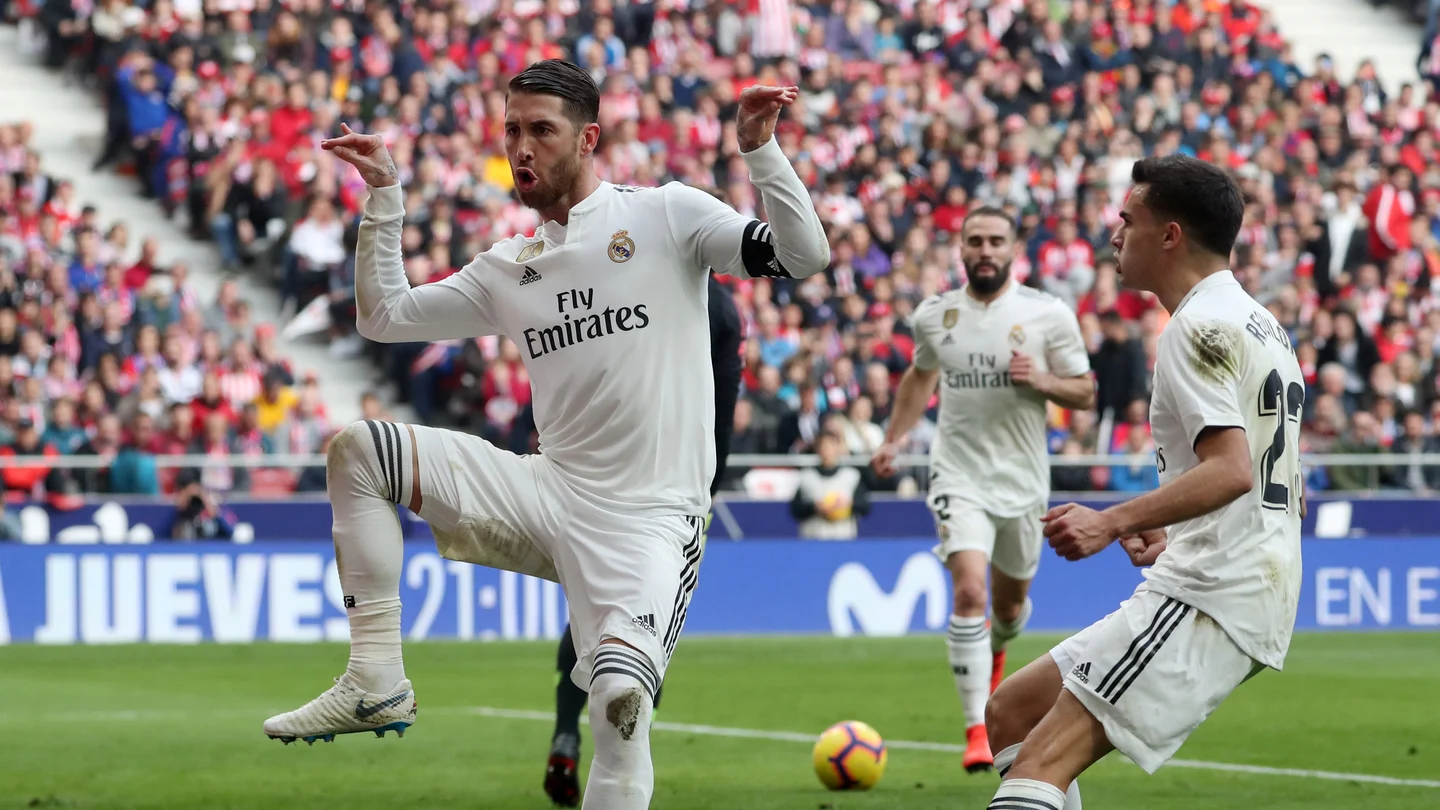 Sergio Ramos celebra su gol contra el Atlético de Madrid Sergio Ramos celebra su gol contra el Atlético de Madrid