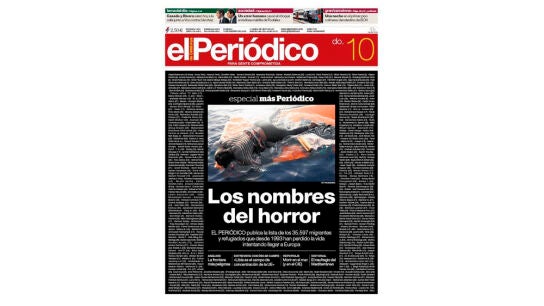 Imagen de la portada de 'El Peri&oacute;dico'