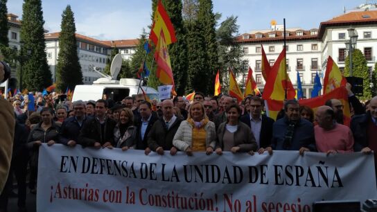 Manifestaci&oacute;n por la unidad de Espa&ntilde;a en Oviedo