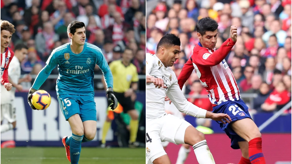 Courtois y Morata, duelo de 'ex' en el derbi