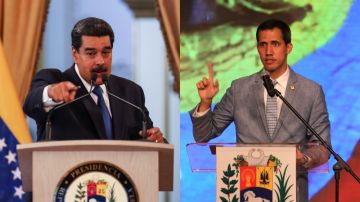 Nicolás Maduro y Juan Guaidó en diferentes actos en Venezuela