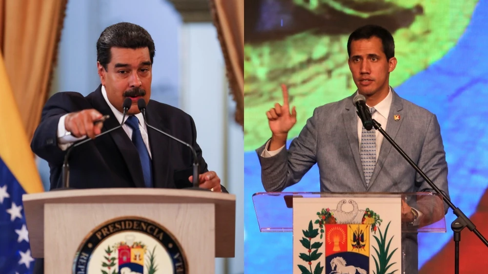 Nicolás Maduro y Juan Guaidó en diferentes actos en Venezuela