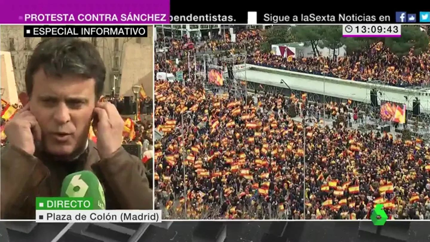 Manuel Valls, en la concentración contra Sánchez Manuel Valls, en la concentración contra Sánchez