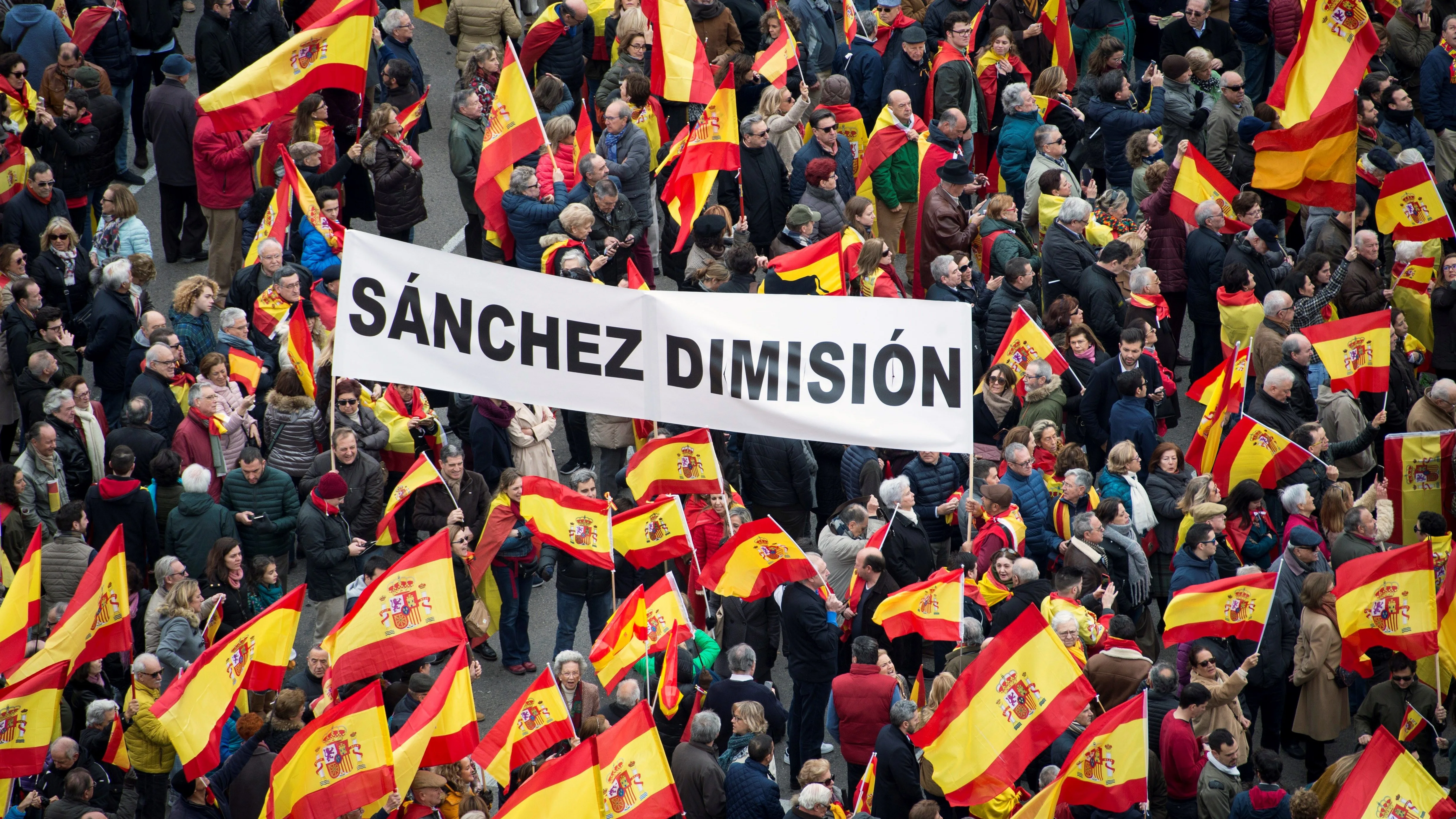 Concentración en la Plaza de Colón convocada por el PP y Ciudadanos