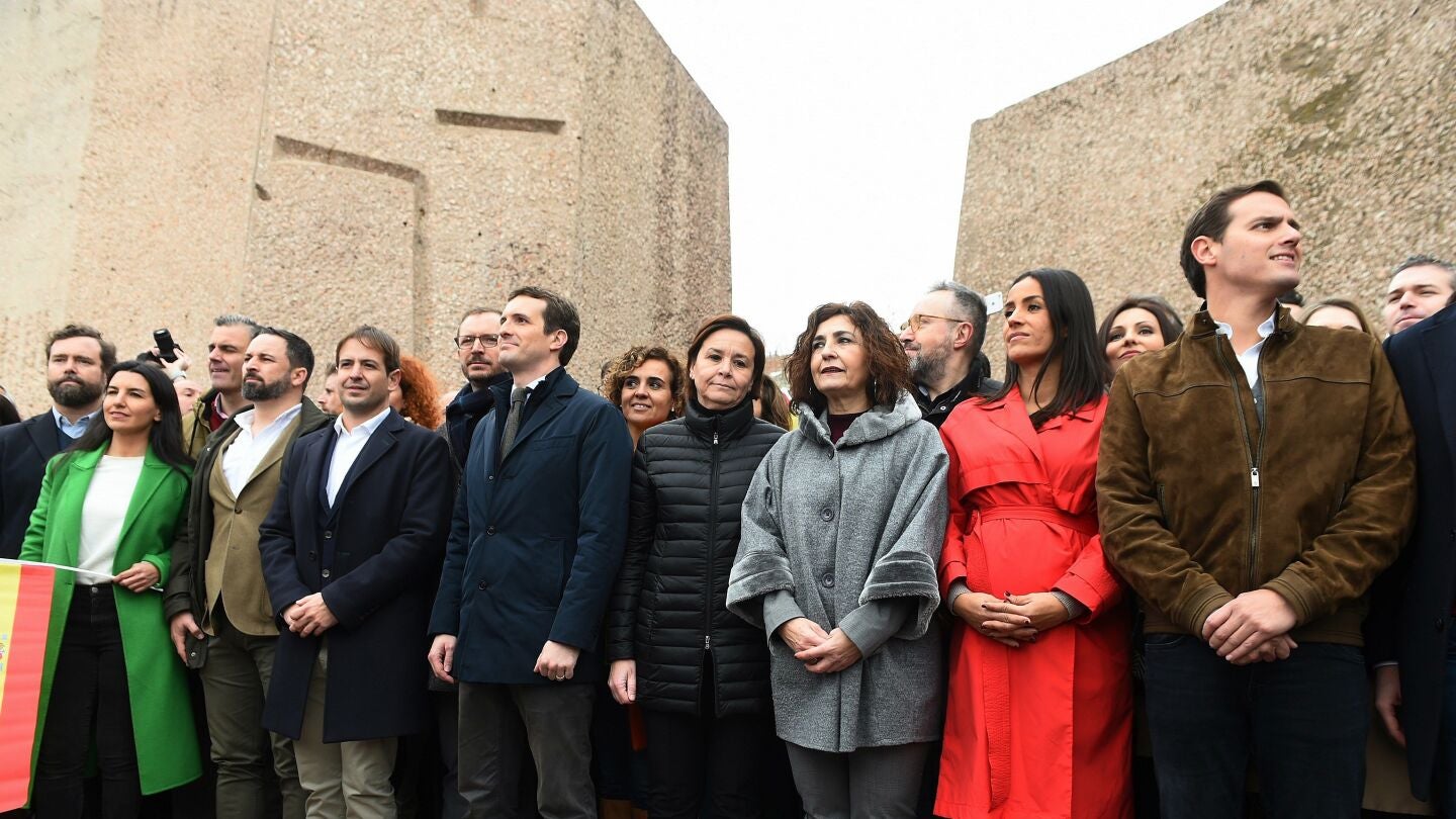 Santiago Abascal, Pablo Casado y Albert Rivera