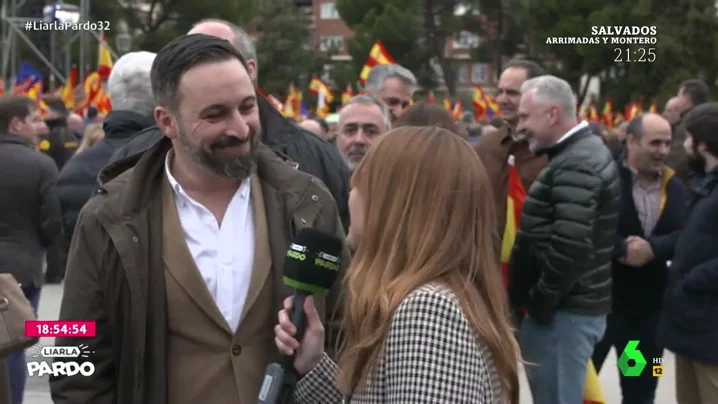 Santiago Abascal en la manifestación de Colón