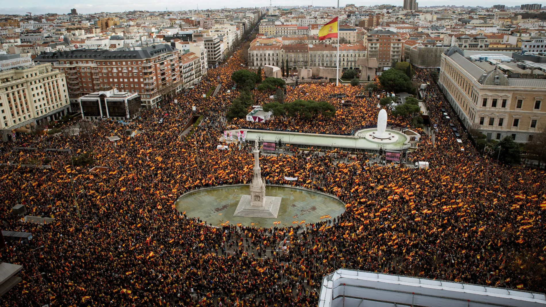Manifestación en la plaza de Colón de Madrid