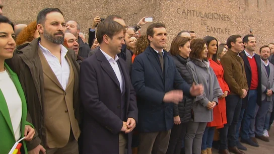 Vox, PP y Ciudadanos en la madrileña plaza de Colón Vox, PP y Ciudadanos en la madrileña plaza de Colón