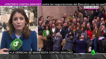Andrea Levy en la manifestación contra Sánchez