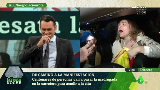 "No soporto al presentador, no deja hablar a Marhuenda": Iñaki López da con su 'antifan' en pleno directo de laSexta Noche desde uno de los autobuses fletados por el PP para la manifestación contra Sánchez "No soporto al presentador, no deja hablar a Marhuenda": Iñaki López da con su 'antifan' en pleno directo de laSexta Noche desde uno de los autobuses fletados por el PP para la manifestación contra Sánchez