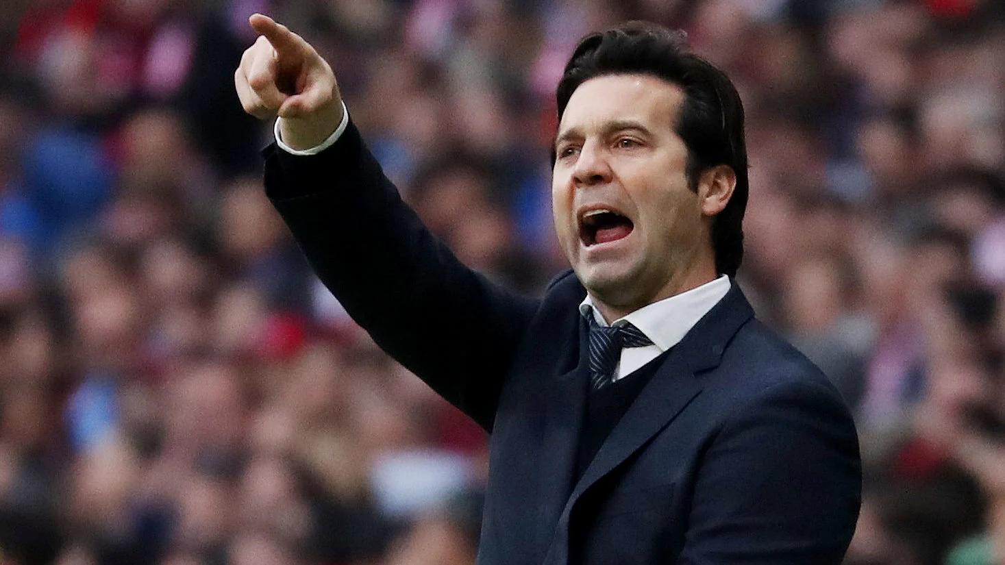 Solari, durante el partido contra el Atlético de Madrid