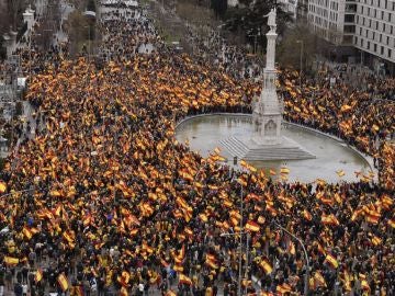 Imagen de la concentración en la plaza de Colón de Madrid Imagen de la concentración en la plaza de Colón de Madrid