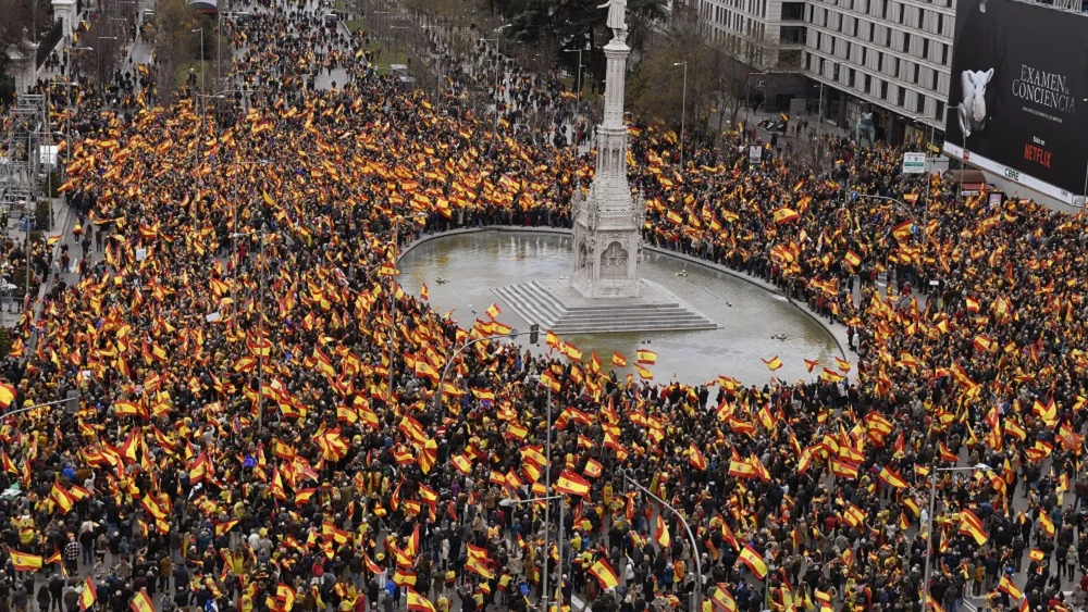 Imagen de la concentración en la plaza de Colón de Madrid