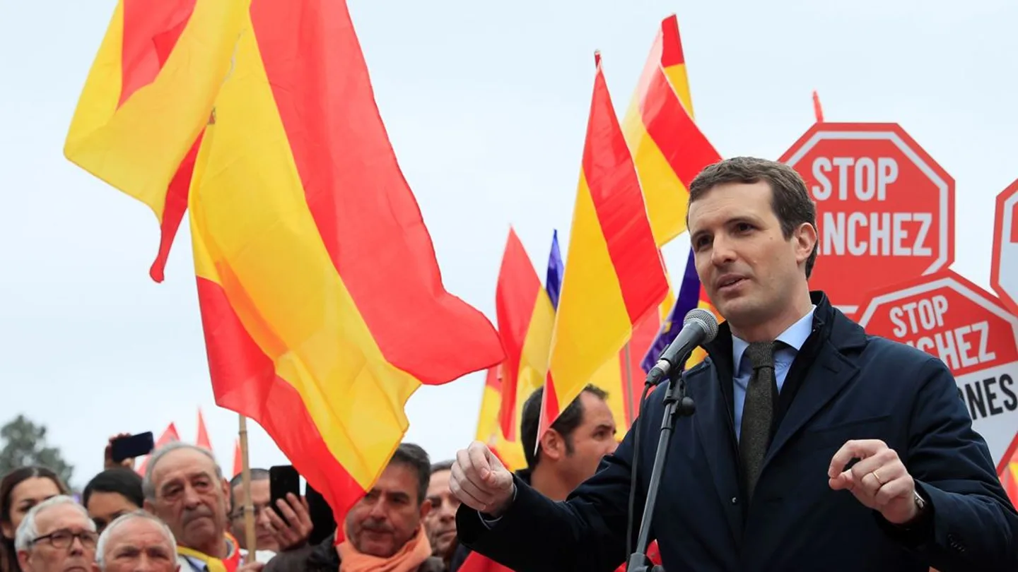Pablo Casado en la concentración contra Pedro Sánchez Pablo Casado en la concentración contra Pedro Sánchez