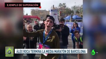 Un corredor con el 76% de discapacidad acaba el medio maratón de Barcelona