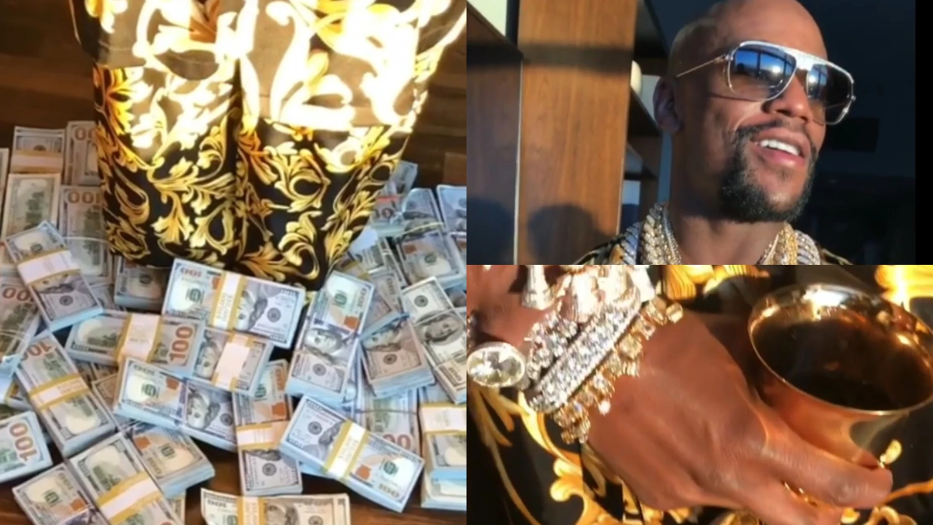 Floyd Mayweather vuelve a presumir de dinero y joyas