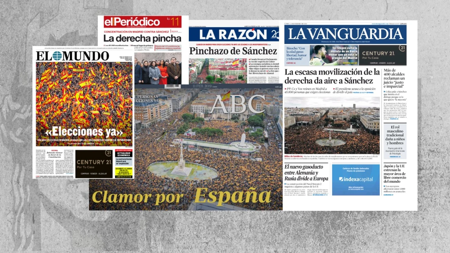 Portadas de los diarios tras la manifestación contra Sánchez Portadas de los diarios tras la manifestación contra Sánchez