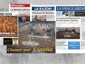 Portadas de los diarios tras la manifestación contra Sánchez Portadas de los diarios tras la manifestación contra Sánchez
