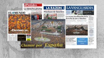 Portadas de los diarios tras la manifestación contra Sánchez