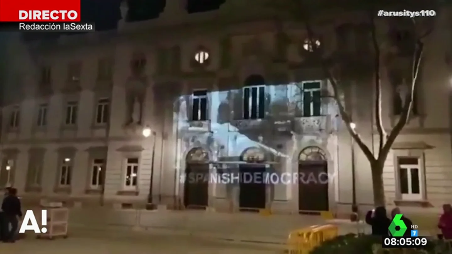 Juicios del 'procés': Los CDR proyectan un vídeo protesta en la fachada del Supremo horas antes del arranque del juicio Juicios del 'procés': Los CDR proyectan un vídeo protesta en la fachada del Supremo horas antes del arranque del juicio