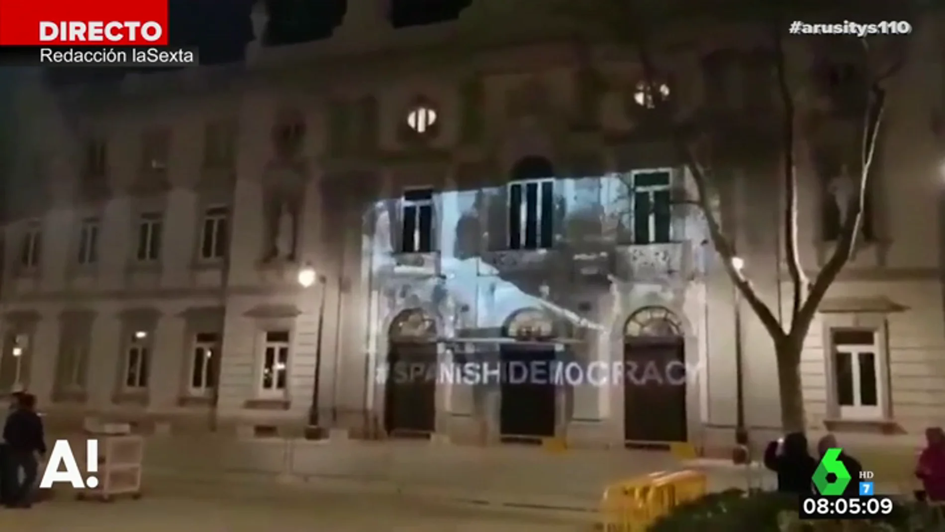 Juicios del 'procés': Los CDR proyectan un vídeo protesta en la fachada del Supremo horas antes del arranque del juicio