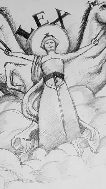 Recreación del dibujo que hay en la sala del Supremo Recreación del dibujo que hay en la sala del Supremo