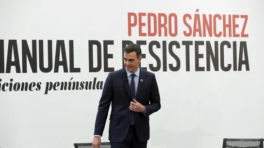El presidente del Gobierno, Pedro Sánchez, durante la presentación de su libro El presidente del Gobierno, Pedro Sánchez, durante la presentación de su libro
