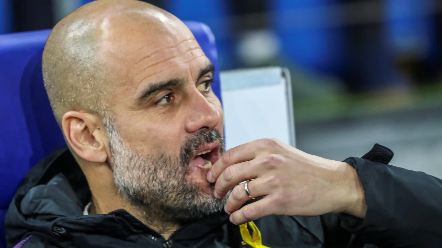 Pep Guardiola, en un partido del Manchester City Pep Guardiola, en un partido del Manchester City