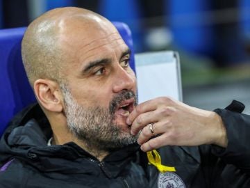 Pep Guardiola, en un partido del Manchester City Pep Guardiola, en un partido del Manchester City