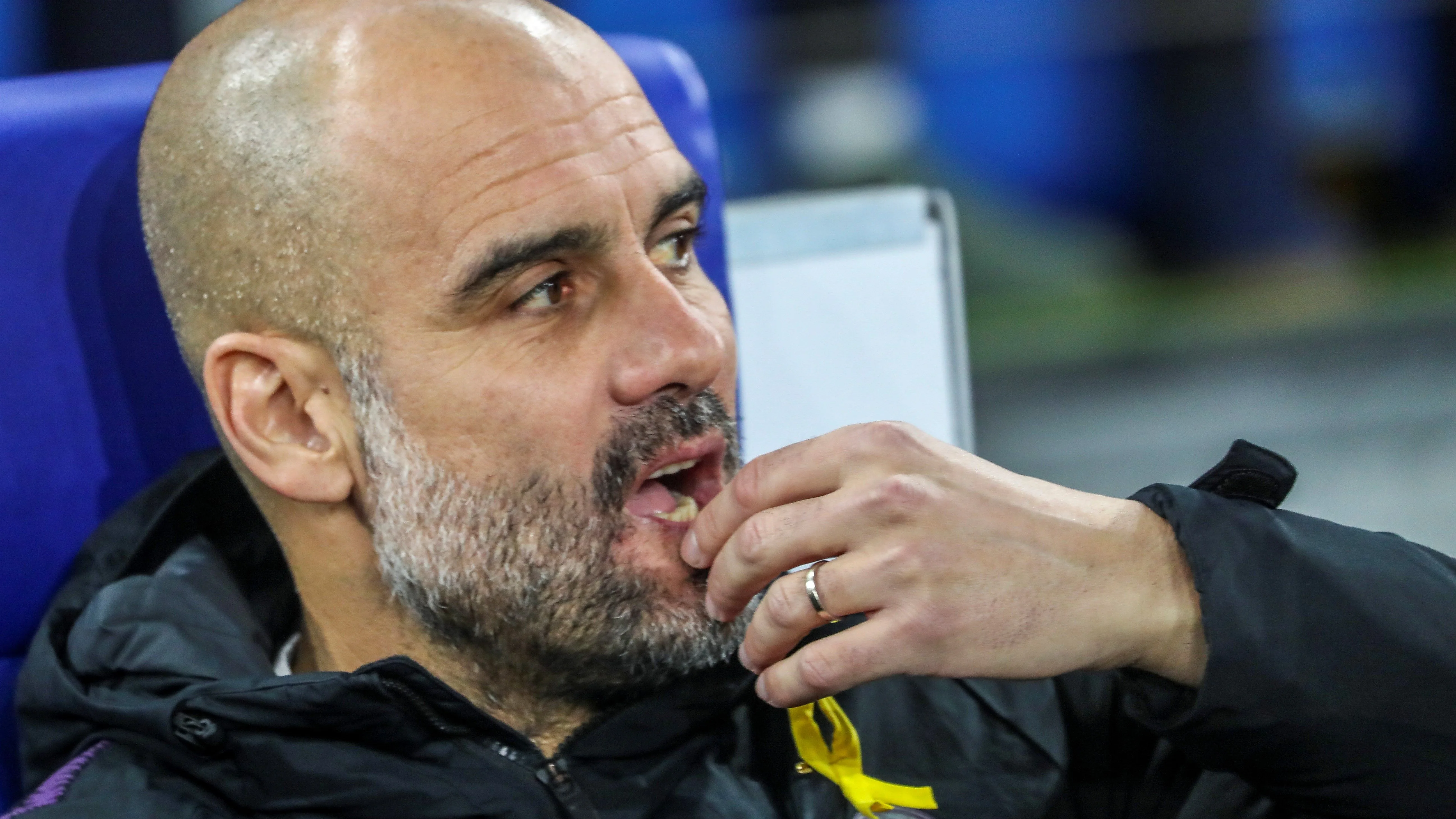 Pep Guardiola, en un partido del Manchester City