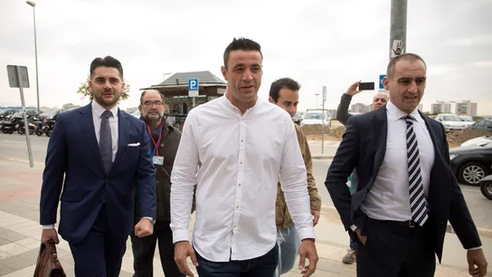 Llegada de David Serrano, y sus abogados a los juzgados de Málaga Llegada de David Serrano, y sus abogados a los juzgados de Málaga
