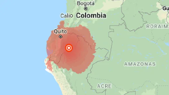 Zona afectada por el seísmo en Ecuador Zona afectada por el seísmo en Ecuador