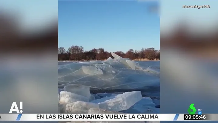 Este es el espectacular efecto de la corriente de un hielo que te dejará hipnotizado