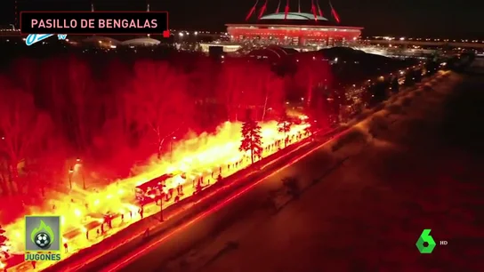 Imágenes desde el autobús del pasillo de fuego del Zenit Imágenes desde el autobús del pasillo de fuego del Zenit