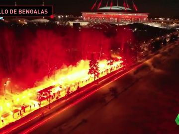 Imágenes desde el autobús del pasillo de fuego del Zenit Imágenes desde el autobús del pasillo de fuego del Zenit