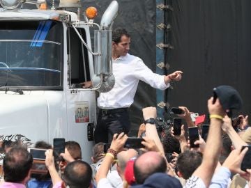 Imagen de Juan Guaidó en la frontera de Venezuela Imagen de Juan Guaidó en la frontera de Venezuela