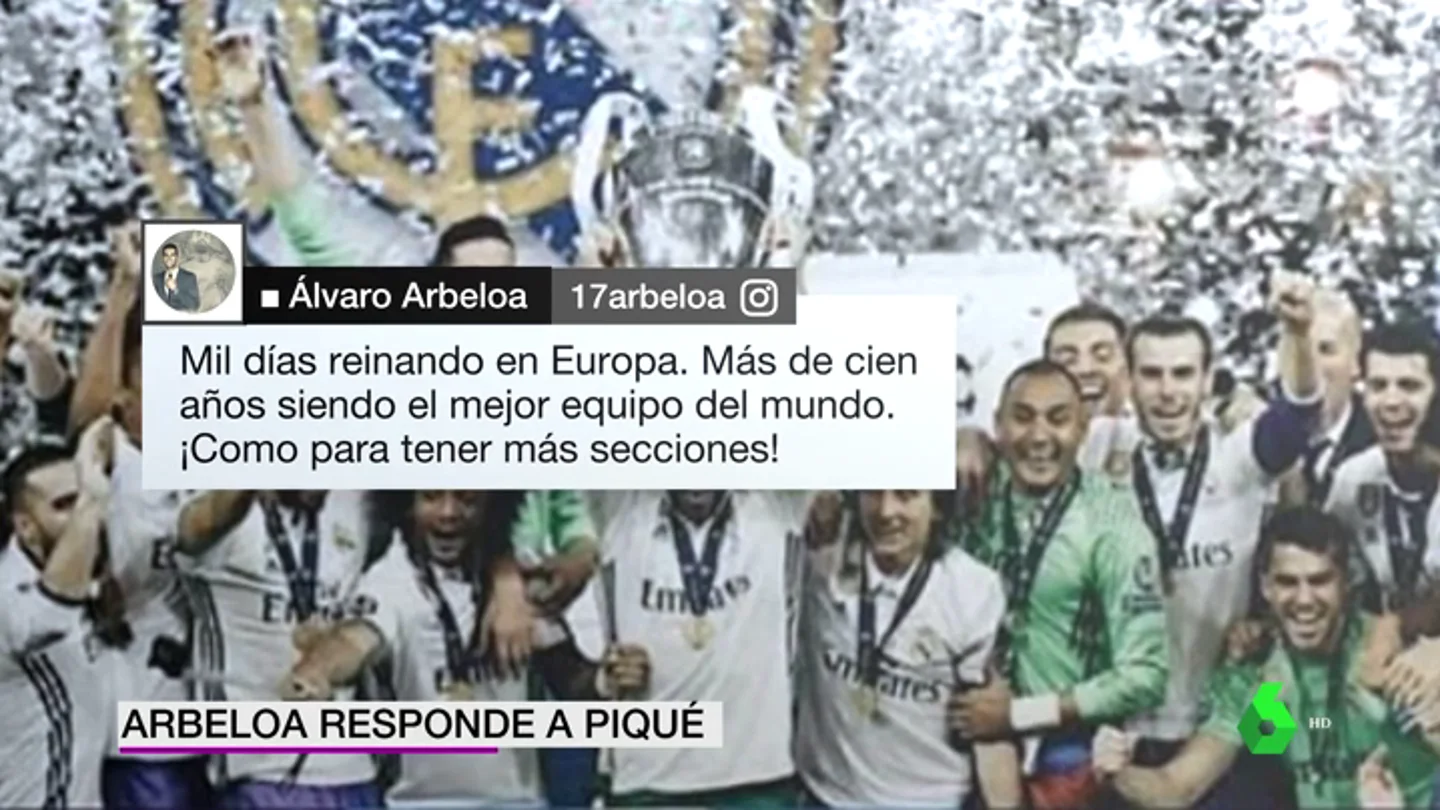 Álvaro Arbeloa responde a Gerard Piqué: "Mil días reinando en Europa... ¡Cómo para tener más secciones!" Álvaro Arbeloa responde a Gerard Piqué: "Mil días reinando en Europa... ¡Cómo para tener más secciones!"