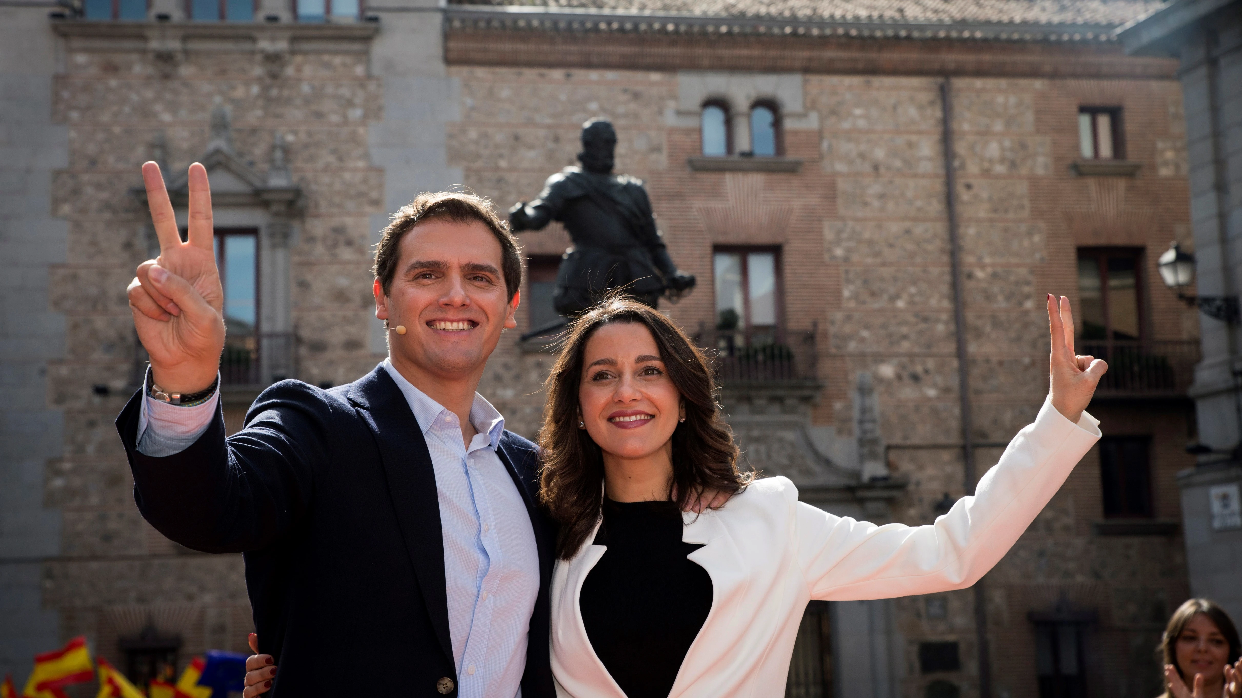 La líder de Ciudadanos en Cataluña, Inés Arrimadas, junto al presidente de Ciudadanos, Albert Rivera