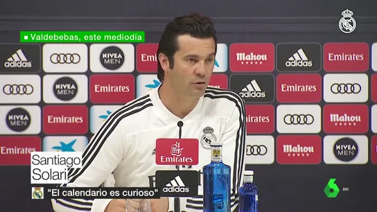 Santiago Solari y el menor descanso ante el Barcelona: "El calendario es curioso y divertido; lo tomamos como un reto" Santiago Solari y el menor descanso ante el Barcelona: "El calendario es curioso y divertido; lo tomamos como un reto"