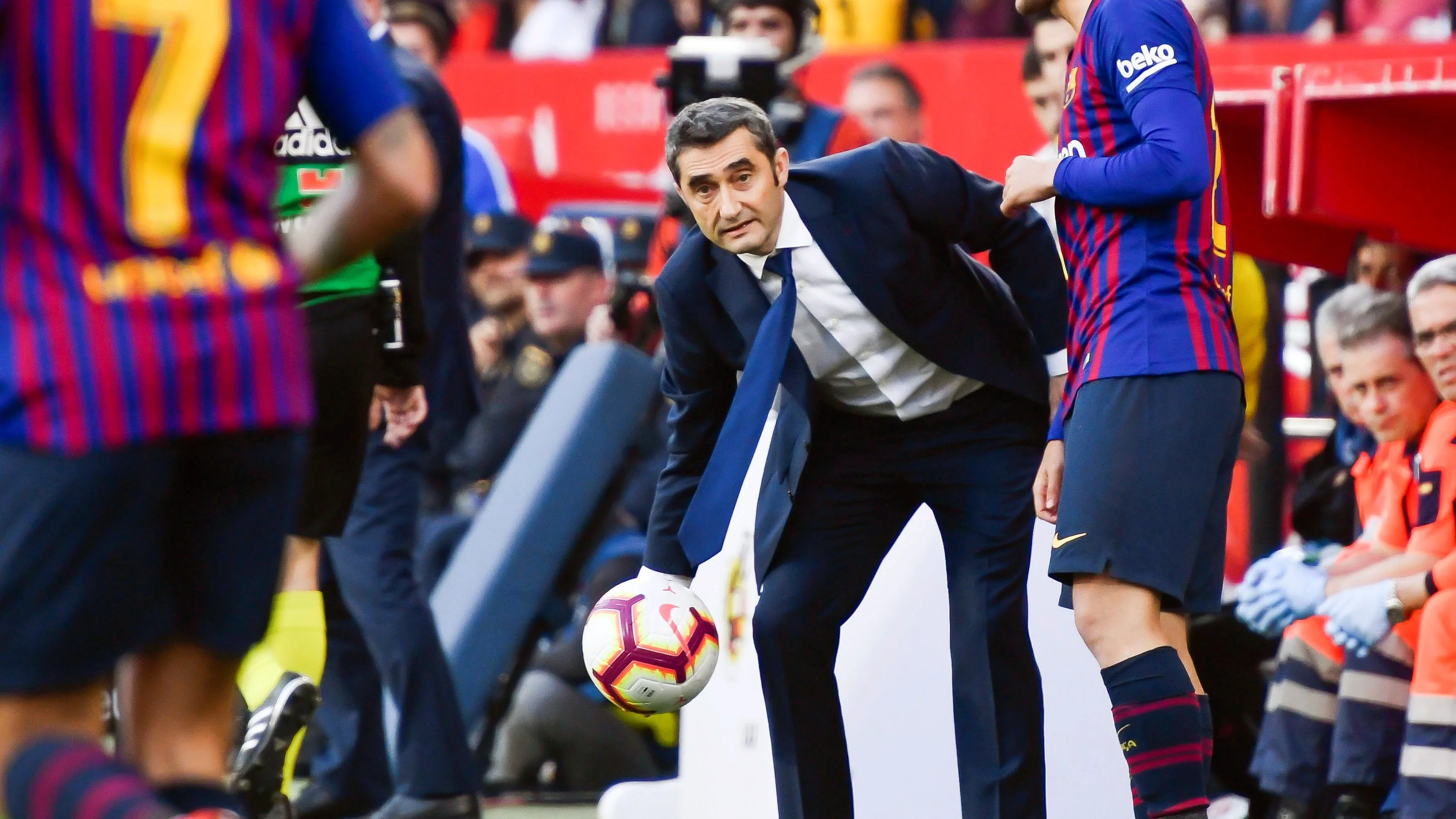 Ernesto Valverde, en la banda del Sánchez Pizjuán